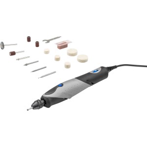 Dremel Stylo+ Multifunktionswerkzeug mit Zubehör für präzises Gravieren und Schleifen.