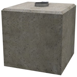 Schake Fertigfundament aus Beton mit Bodenhülse für Schilderpfosten Ø 60 mm.