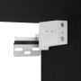 Detailaufnahme Wandschrank in Schwarz Eichen-Optik, Montageelemente sichtbar.