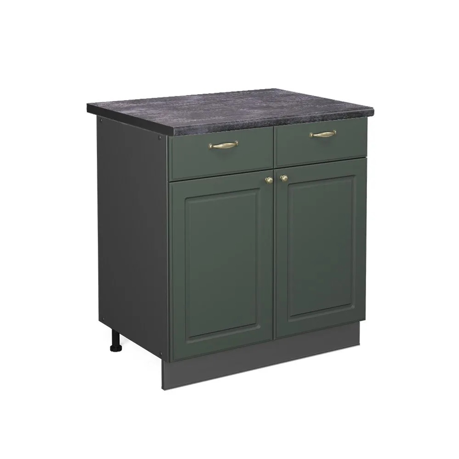 Vicco Küchenunterschrank Fame-Line Grün-Gold Landhaus Anthrazit 80 cm AP Anthrazit