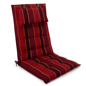 Beautissu Sun-HL Hochlehner 119x50x8cm Rot-Gestreift
