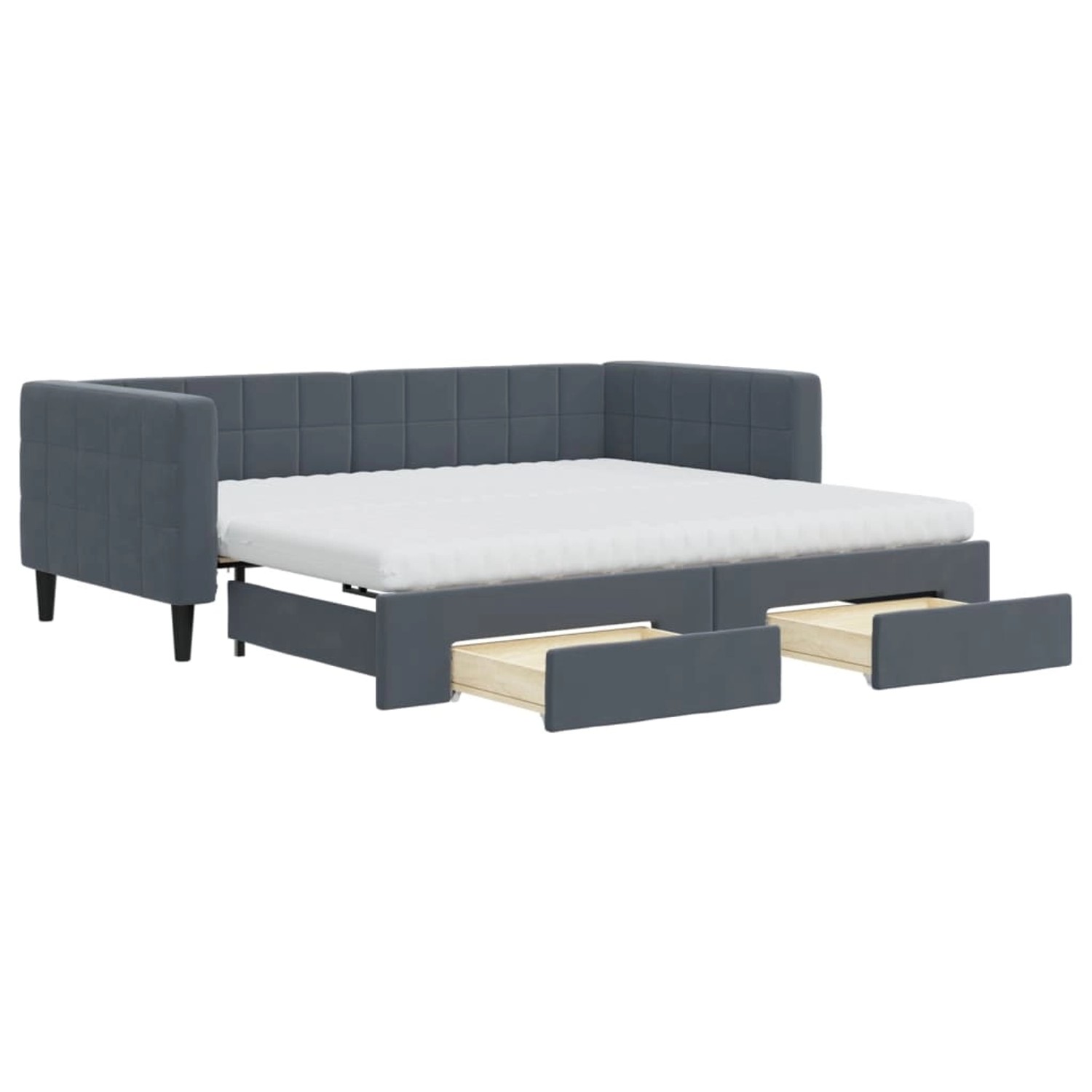 vidaXL Tagesbett Ausziehbar mit Schubladen Dunkelgrau 90x190 cm Samt 319677 günstig online kaufen