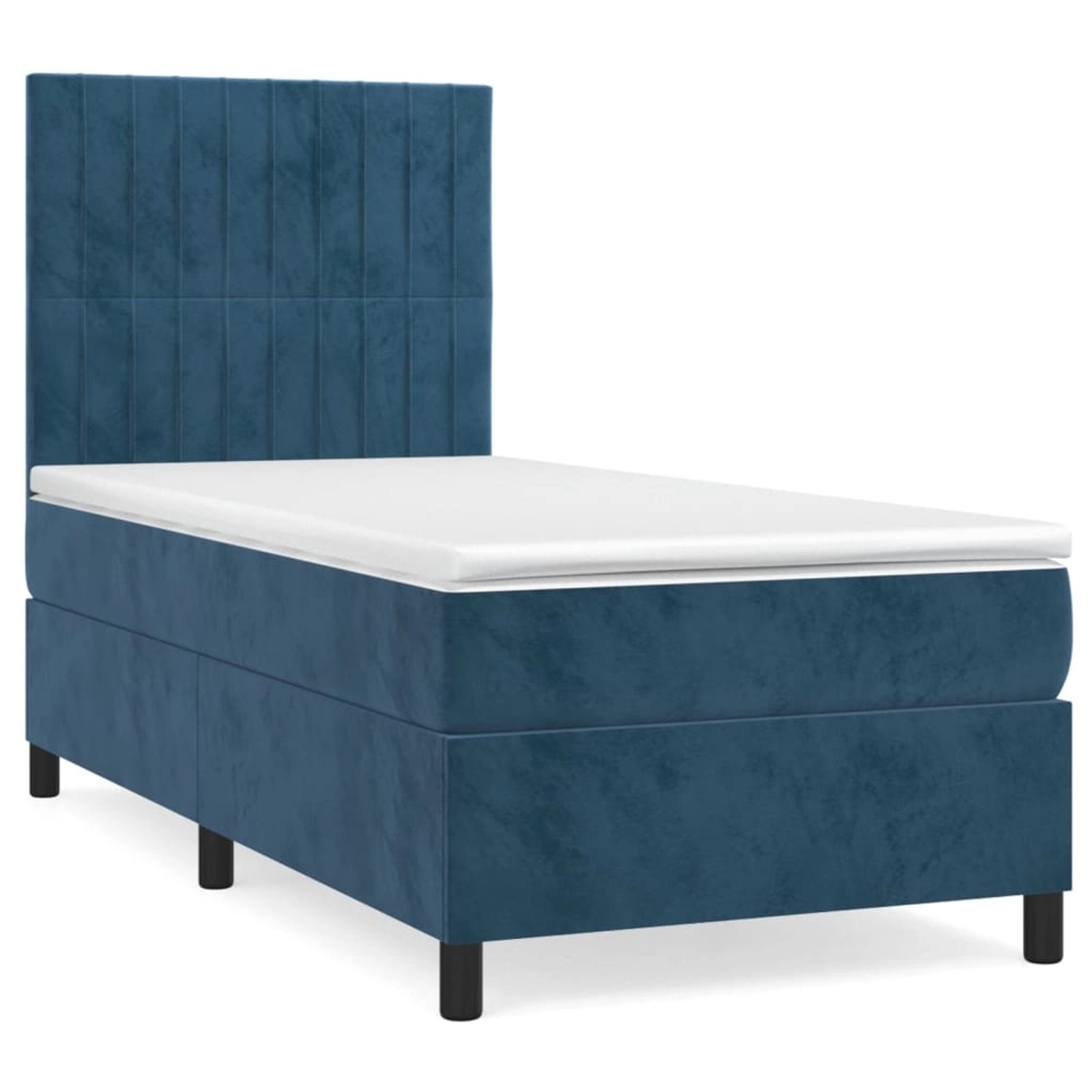 vidaXL Boxspringbett mit Matratze Dunkelblau 80x200 cm Samt1377983 günstig online kaufen