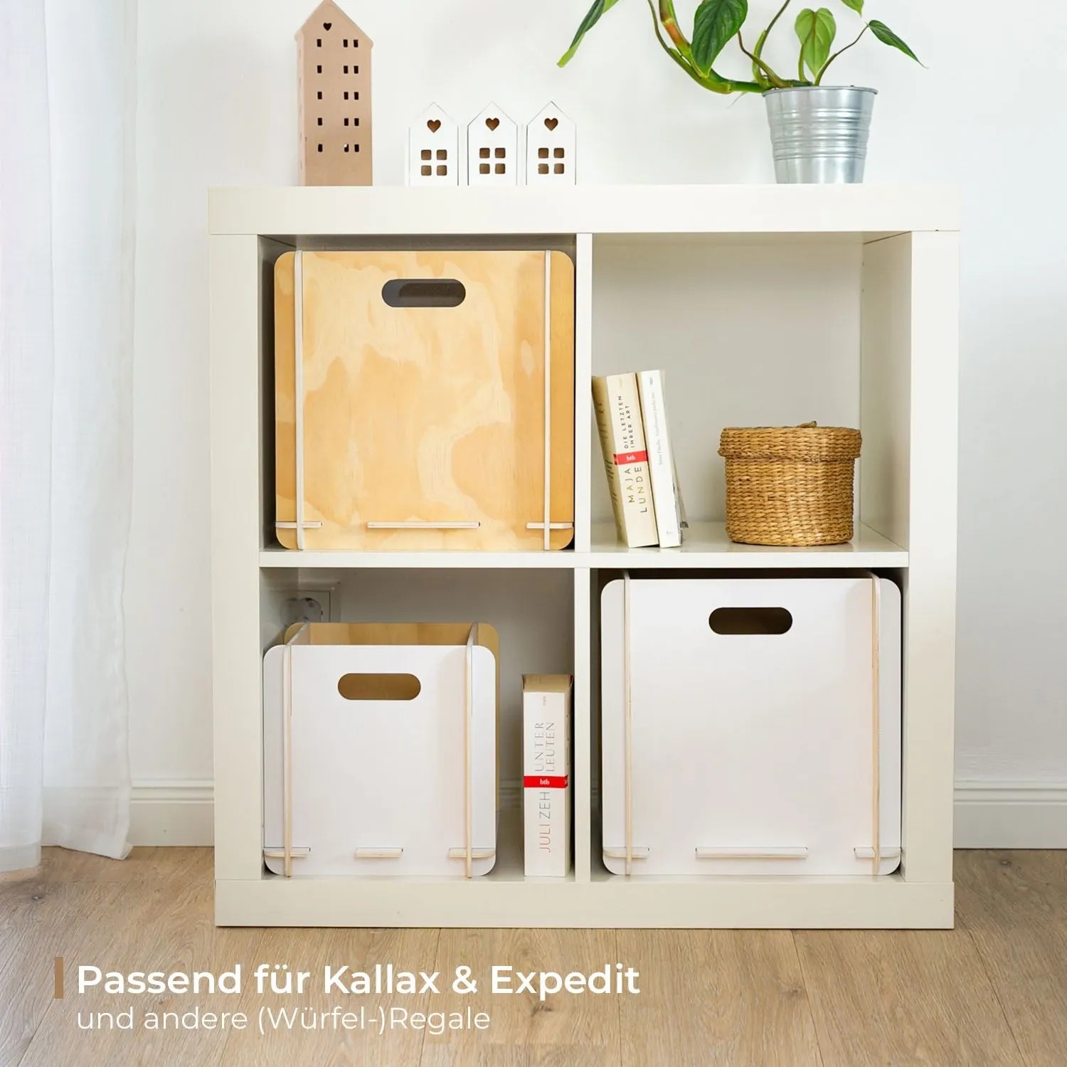 HMF 3740-32CM-01 Aufbewahrungsbox Holz Zusammenstecken 32cm Weiß_5
