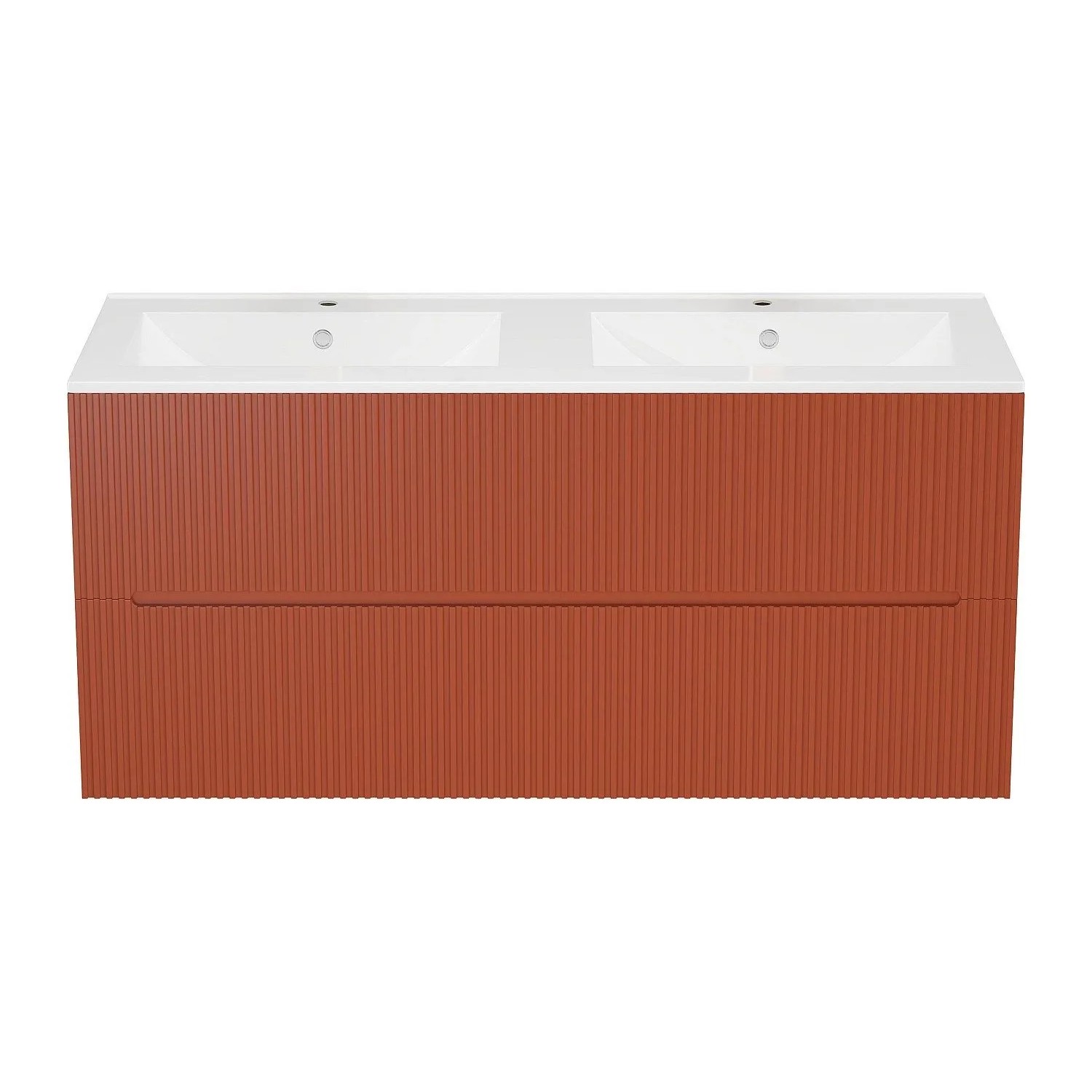 Vente-unique Doppelwaschtisch Pavani Terracotta 120 cm