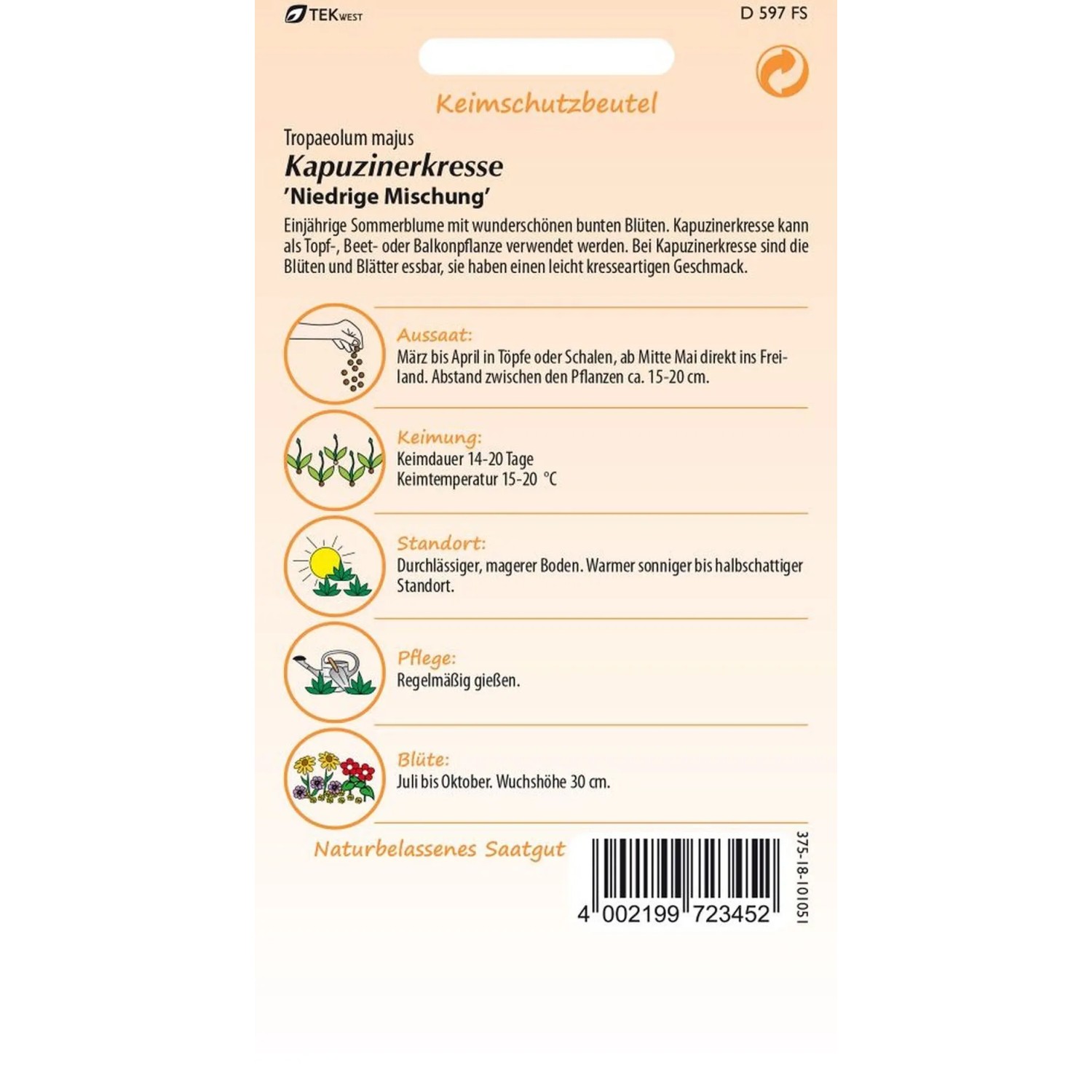 SAMEN PFANN Kapuzinerkresse Niedrige Mischung_2