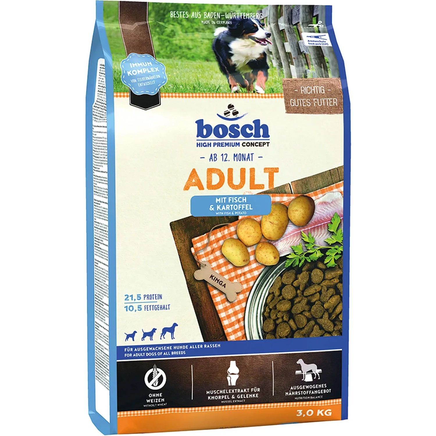 Bosch Pets Hunde-Trockenfutter Adult Fisch und Kartoffel 3 kg