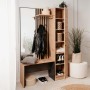 Homestyle4u Garderobe Industrial Flurgarderobe Sitzbank Garderobenpaneel_5