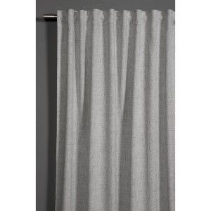 Blickdichter, silbergrauer Bennetti Schal in Leinenoptik mit Gardinenband, 140x245 cm.