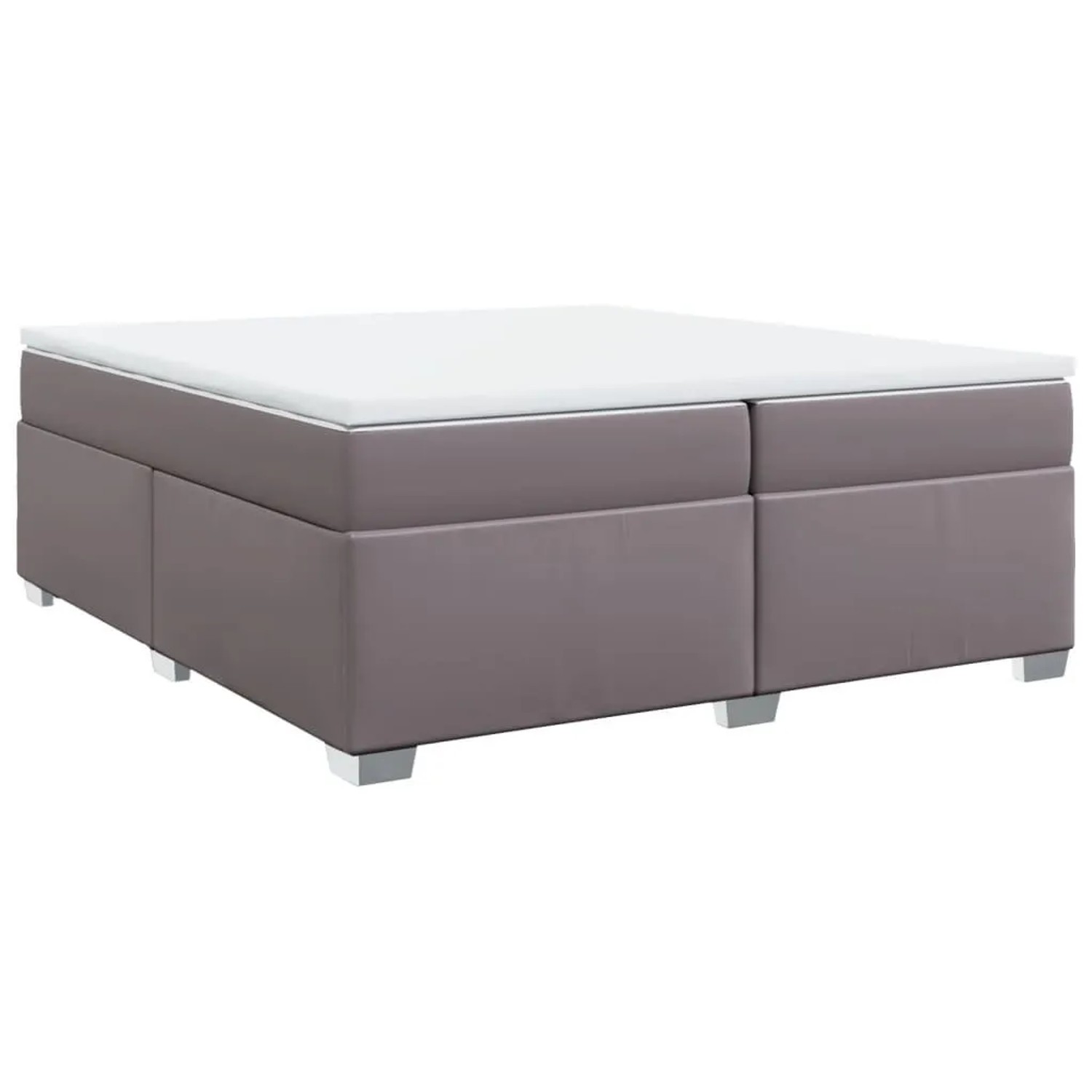 vidaXL Boxspringbett mit Matratze Grau 200x200 cm Kunstleder 3285227 günstig online kaufen