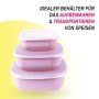 ProHome Vorratsdosen, 3er Set, eckig, rosa. Frischhaltedosen für die Küche.