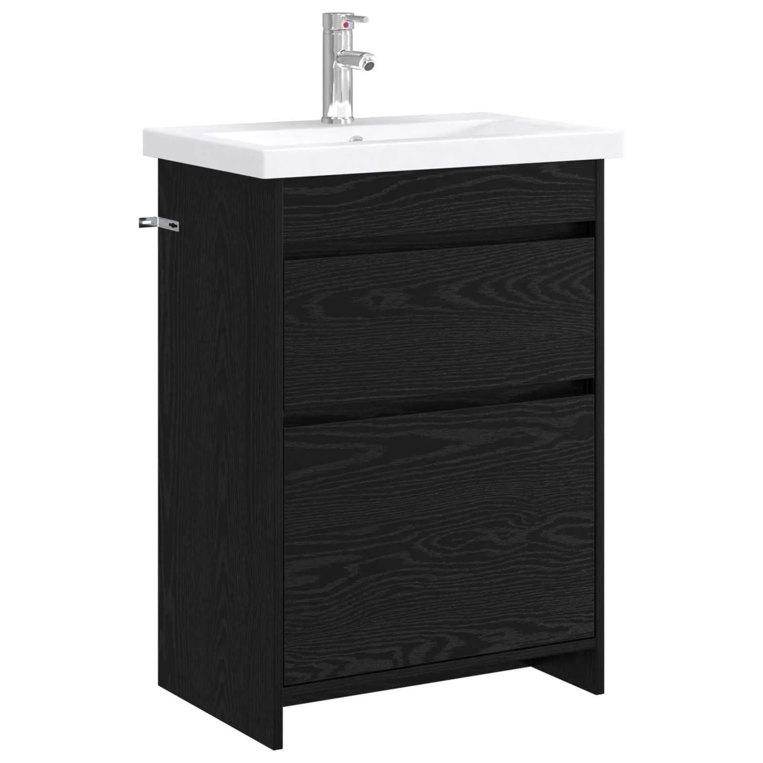 vidaXL Badezimmermöbel-Set Schwarze Eiche 61 x 40 x 84,5 cm 3404259