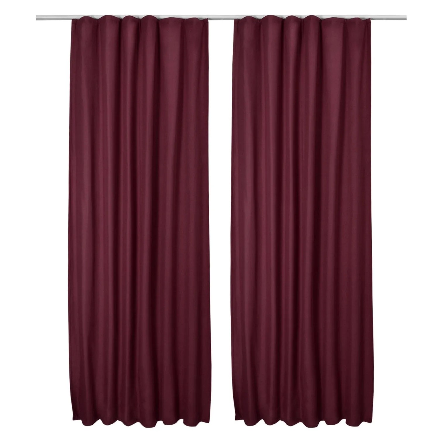 Beautissu Amelie TK Vorhang mit Kräuselband 140x245cm Bordeaux 2tlg