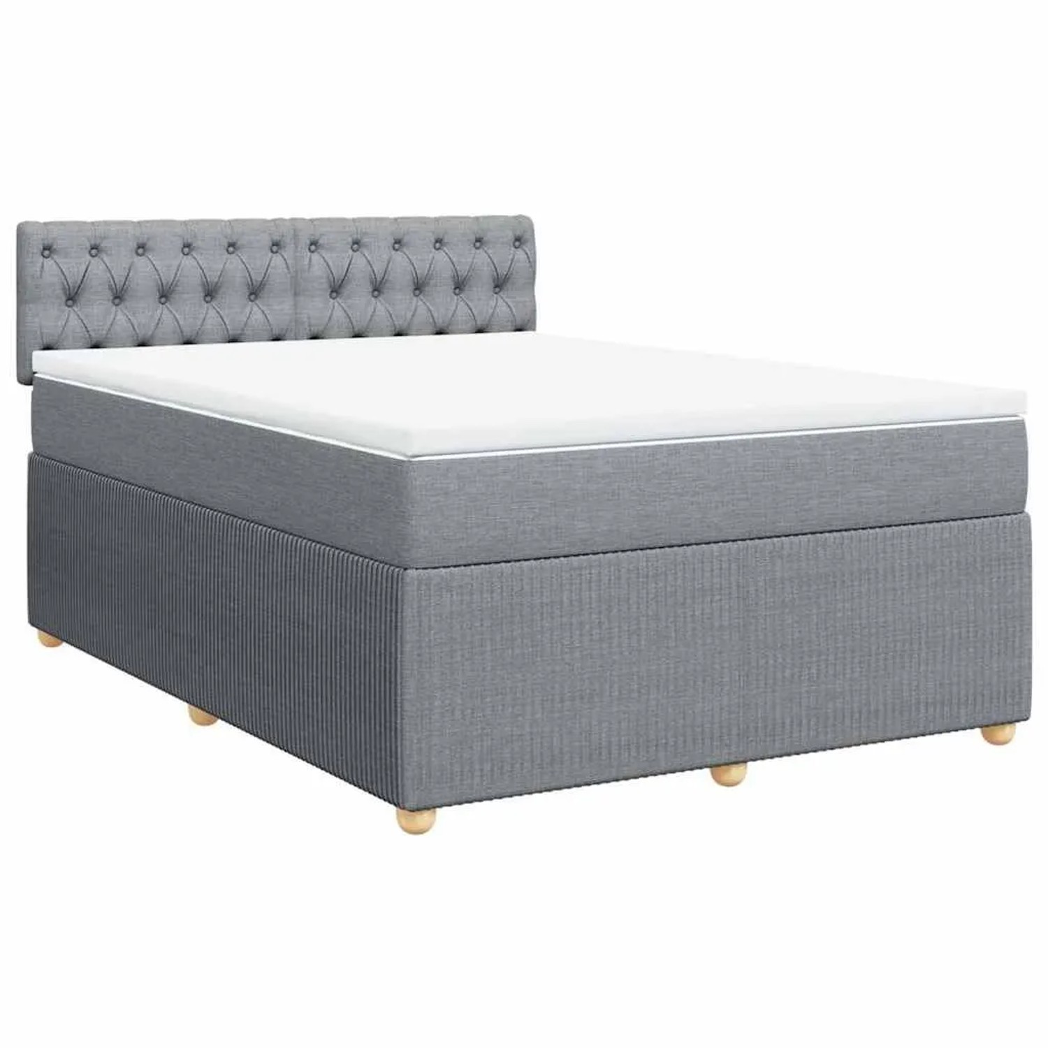 vidaXL Boxspringbett mit Matratze Hellgrau 160x200 cm Stoff 3289814 günstig online kaufen