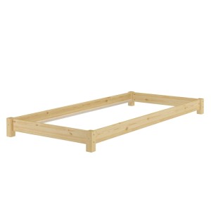 Erst-Holz Schmales Futonbett Flachbett Einzelbett 80 x 200 cm Kiefer Massiv Modell 51 Rollrost inkl.
