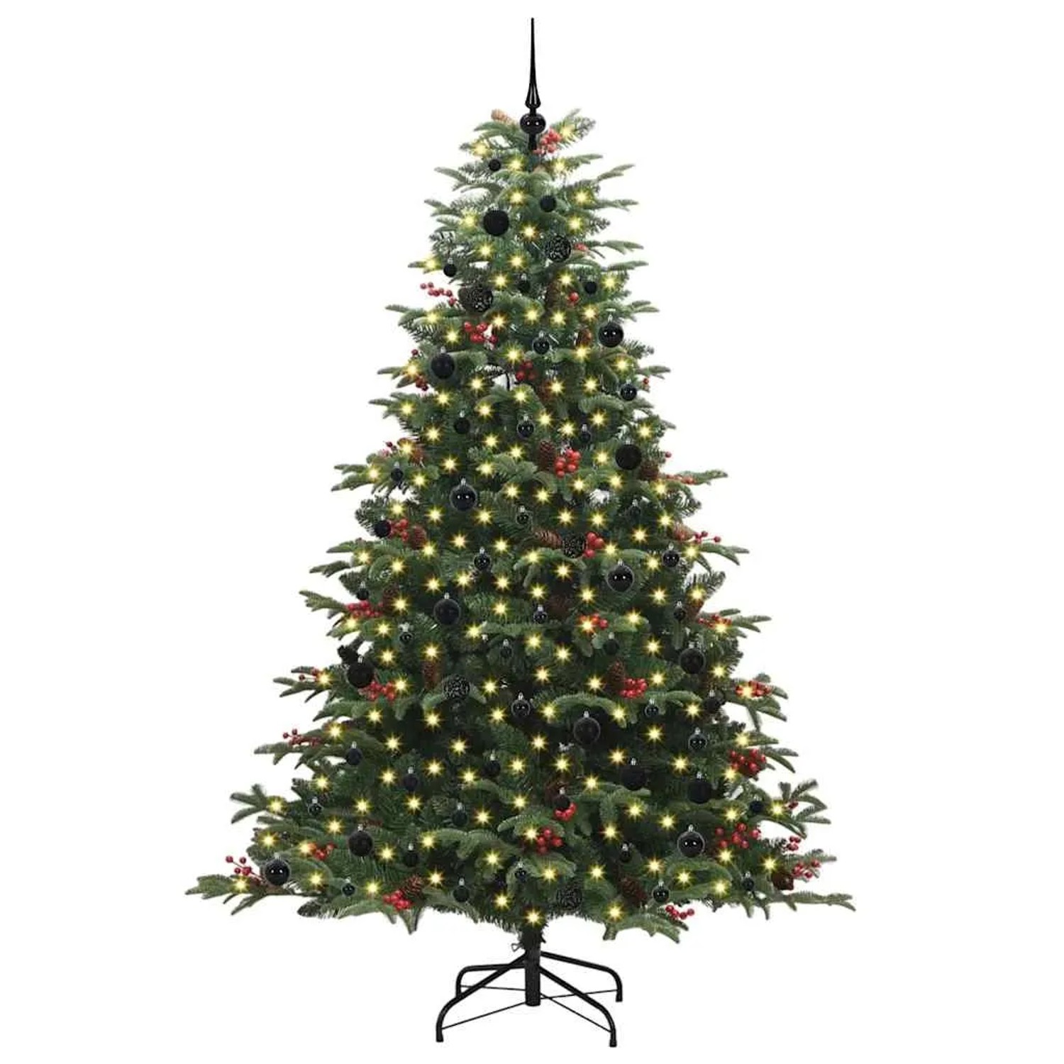 vidaXL Künstlicher Weihnachtsbaum mit 300 LEDs mit Ständer Grün 240 cm 3395569
