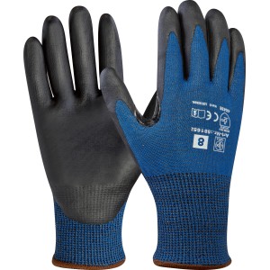 LUX Schnittschutzhandschuhe Größe 8, blaue Handfläche, schwarze Finger, Arbeitshandschuhe