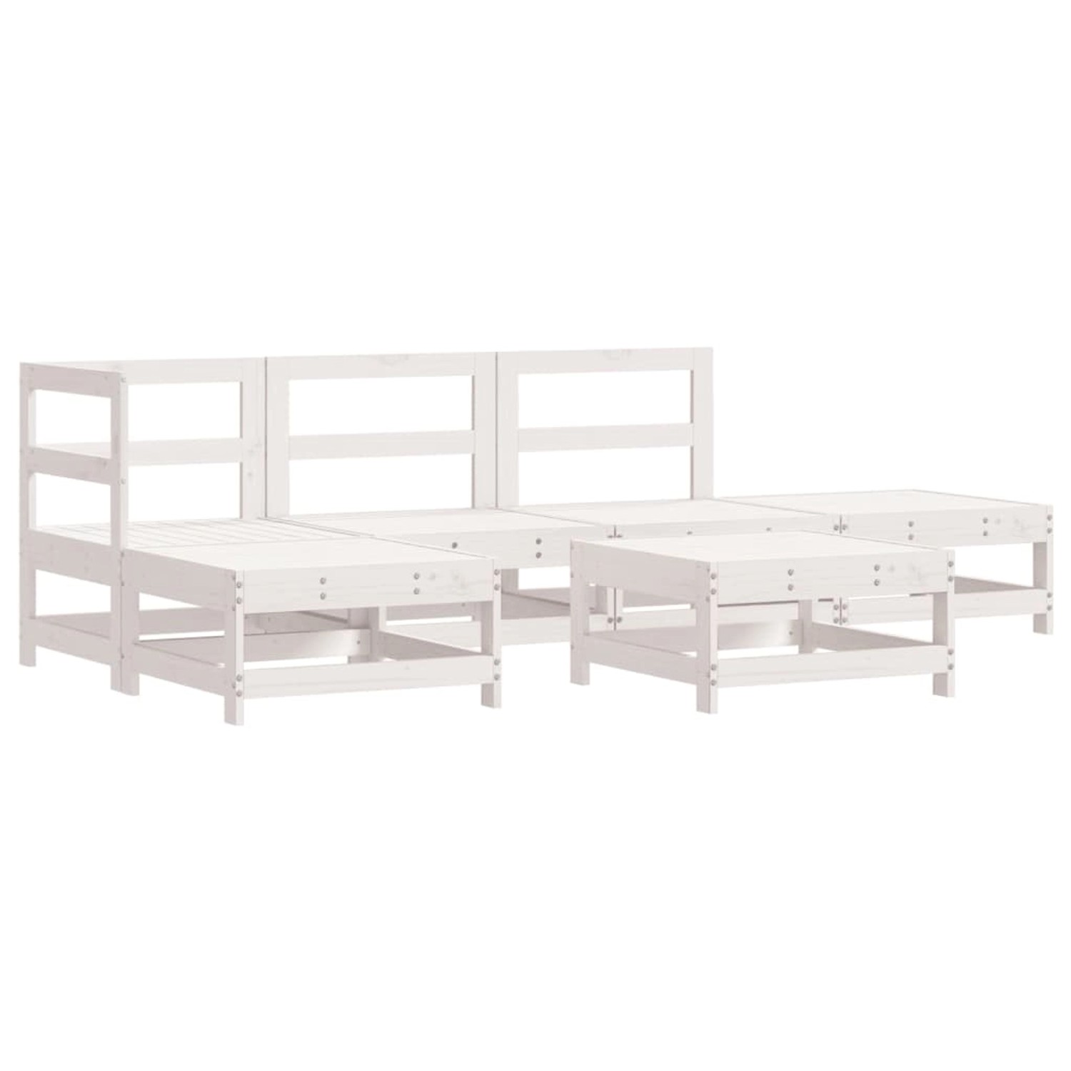 vidaXL 6-Tlg Garten-Lounge-Set Weiß Massivholz Kiefer 3186313 günstig online kaufen