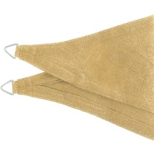 Schneider Sonnensegel Teneriffa, natur, 360x360x360 cm, Detailansicht mit Befestigungsringen.