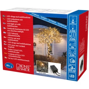 Konstsmide Micro LED Lichterkette, 80 bernsteinfarbene LEDs, multifunktional für innen und außen.
