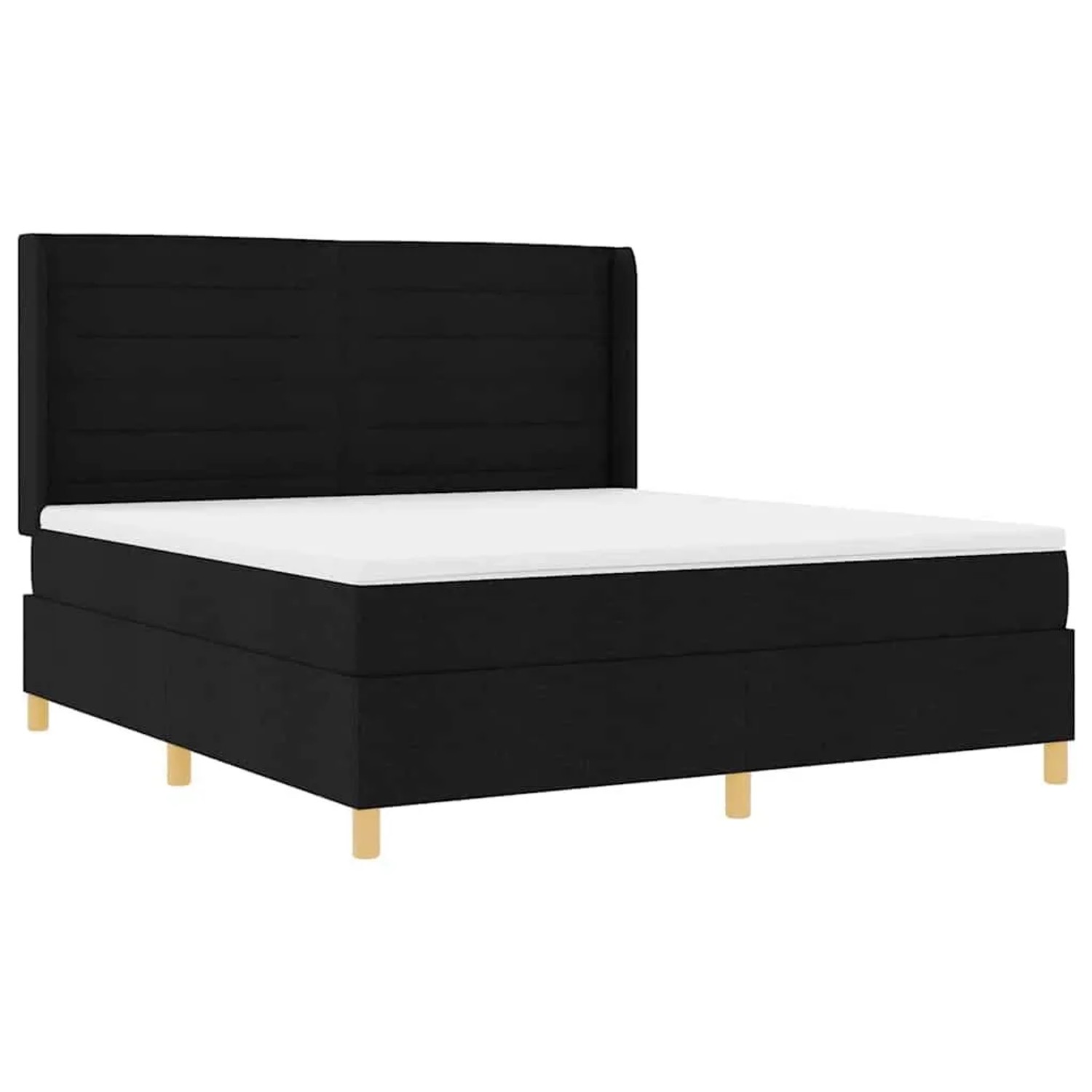 vidaXL Boxspringbett mit Matratze Schwarz 140 x 200 cm Stoff 3343646 günstig online kaufen