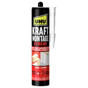 UHU Kraft Montage Xtreme Kartusche, 370g, für starke Verklebungen im Innen- und Außenbereich.