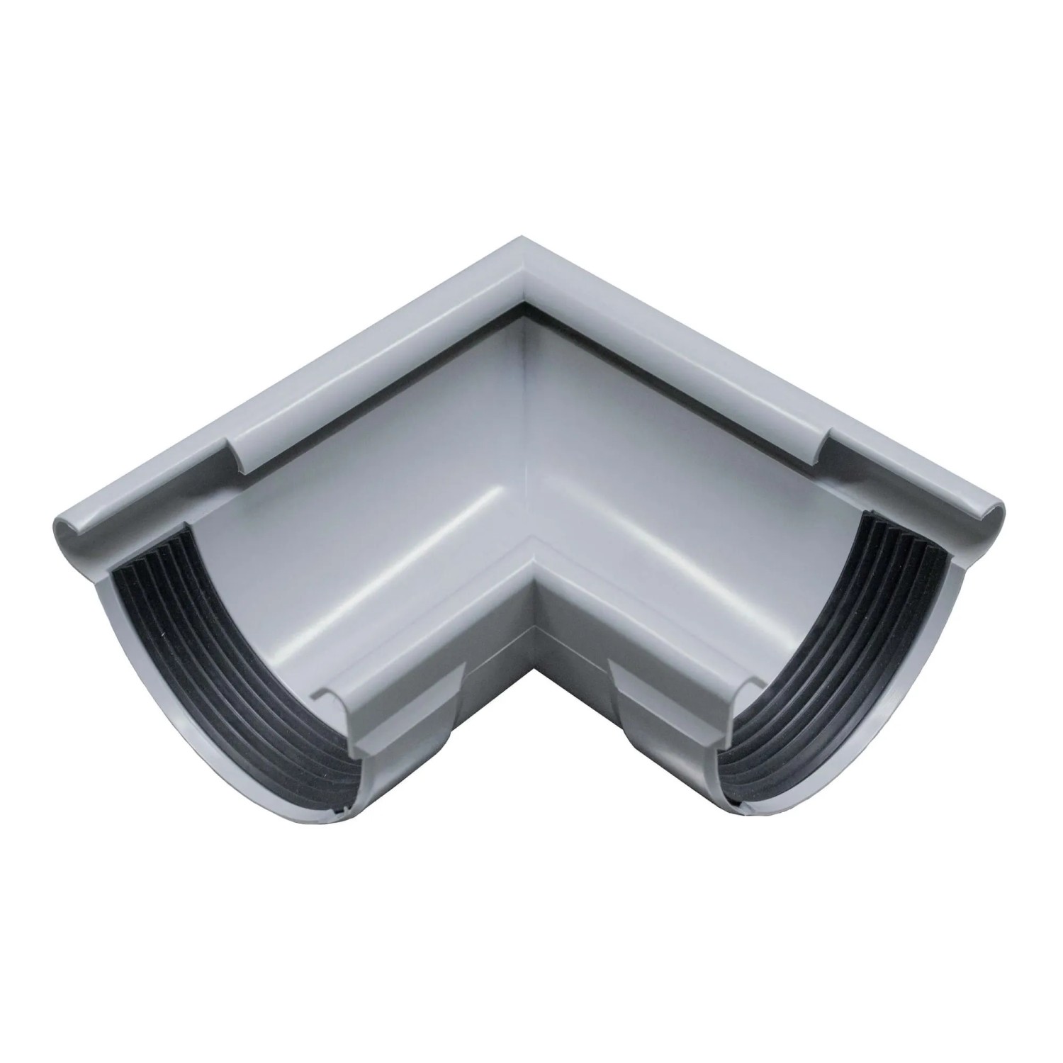 Inefa Rinnenwinkel 90 Grad Außeneck NW 125 Halbrund PVC Grau