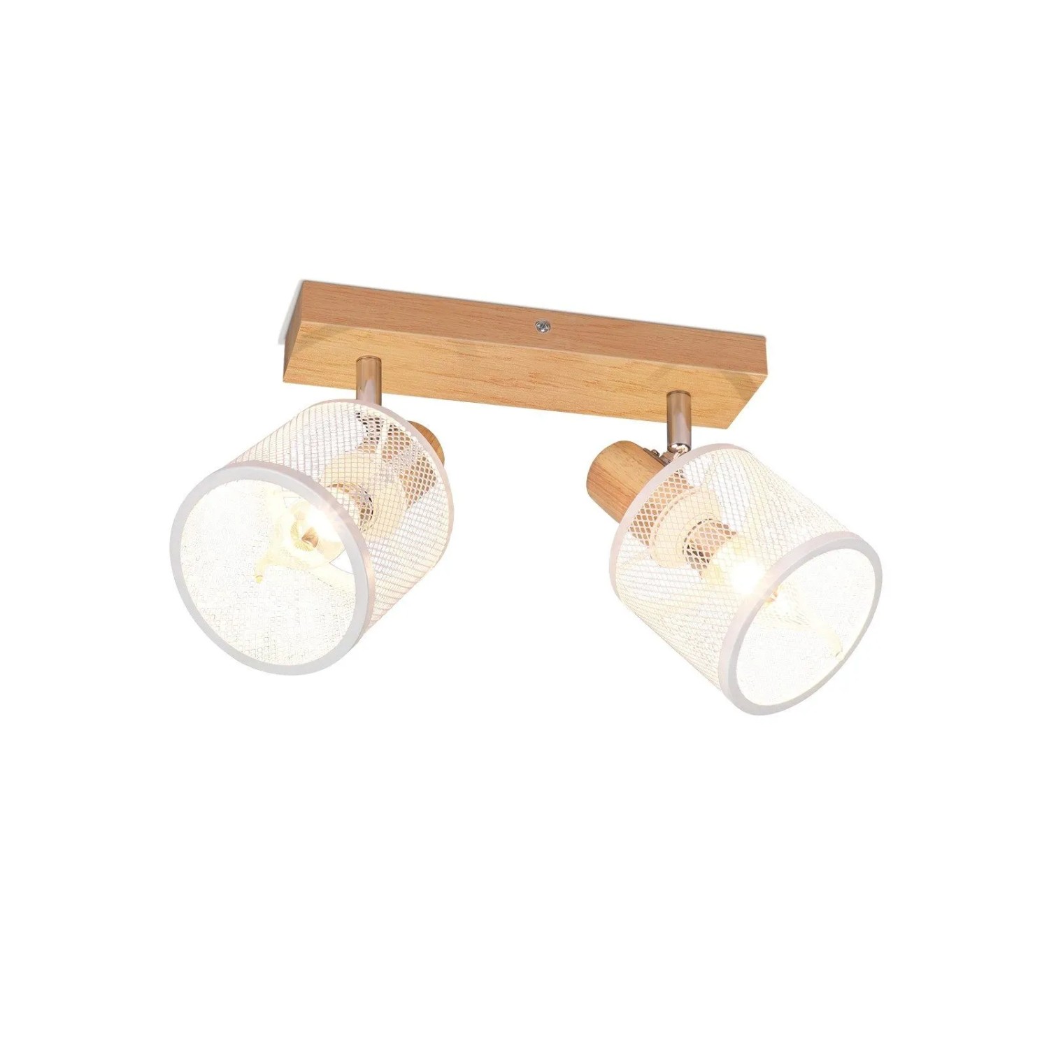 ZMH Deckenstrahler Vintage LED 1-flammig Mit Holzgehäuse E14 Schwenkbar Max. 40W