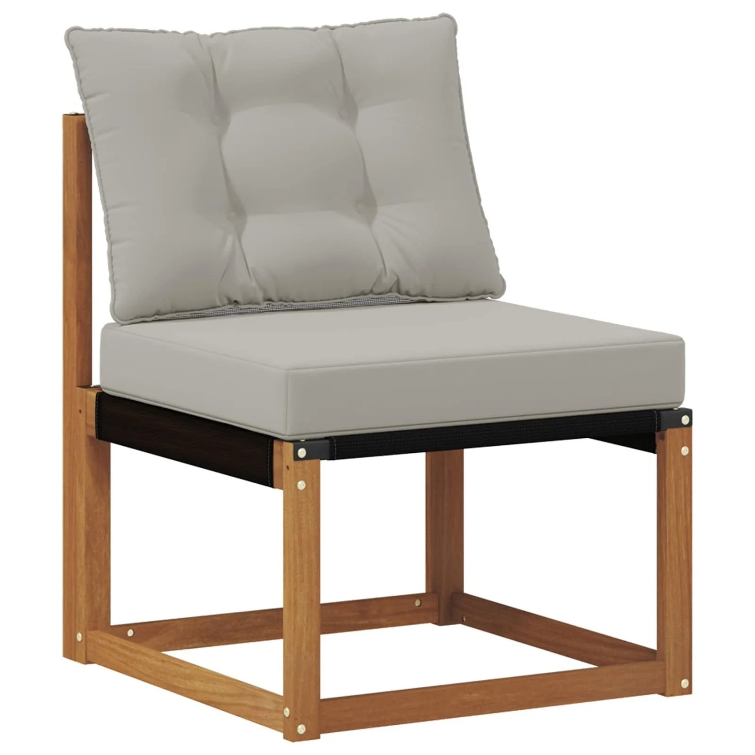 vidaXL Outdoor Mittelsofa Massivholz Akazie und Textilene Stoff Natur 900598