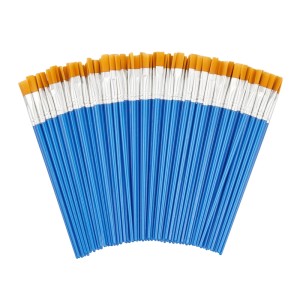 Relaxdays Malpinsel Set Kunststoff Aluminium Nylon Blau Silber Hellbraun 16,5 cm