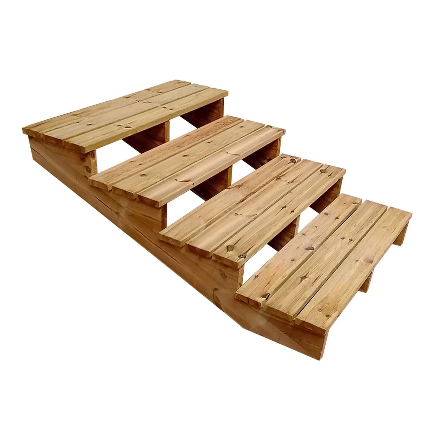 Vinuovo Außentreppe Holz XL 4 Stufen Extra Tief 120cm