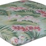 Angerer Sitzkissen Bangkok mit Blätter- und Blumenmuster in Grün und Pink.