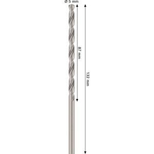 Bosch Spiralbohrer Pro Metal HSS-G, 5 mm Durchmesser, silberfarben.