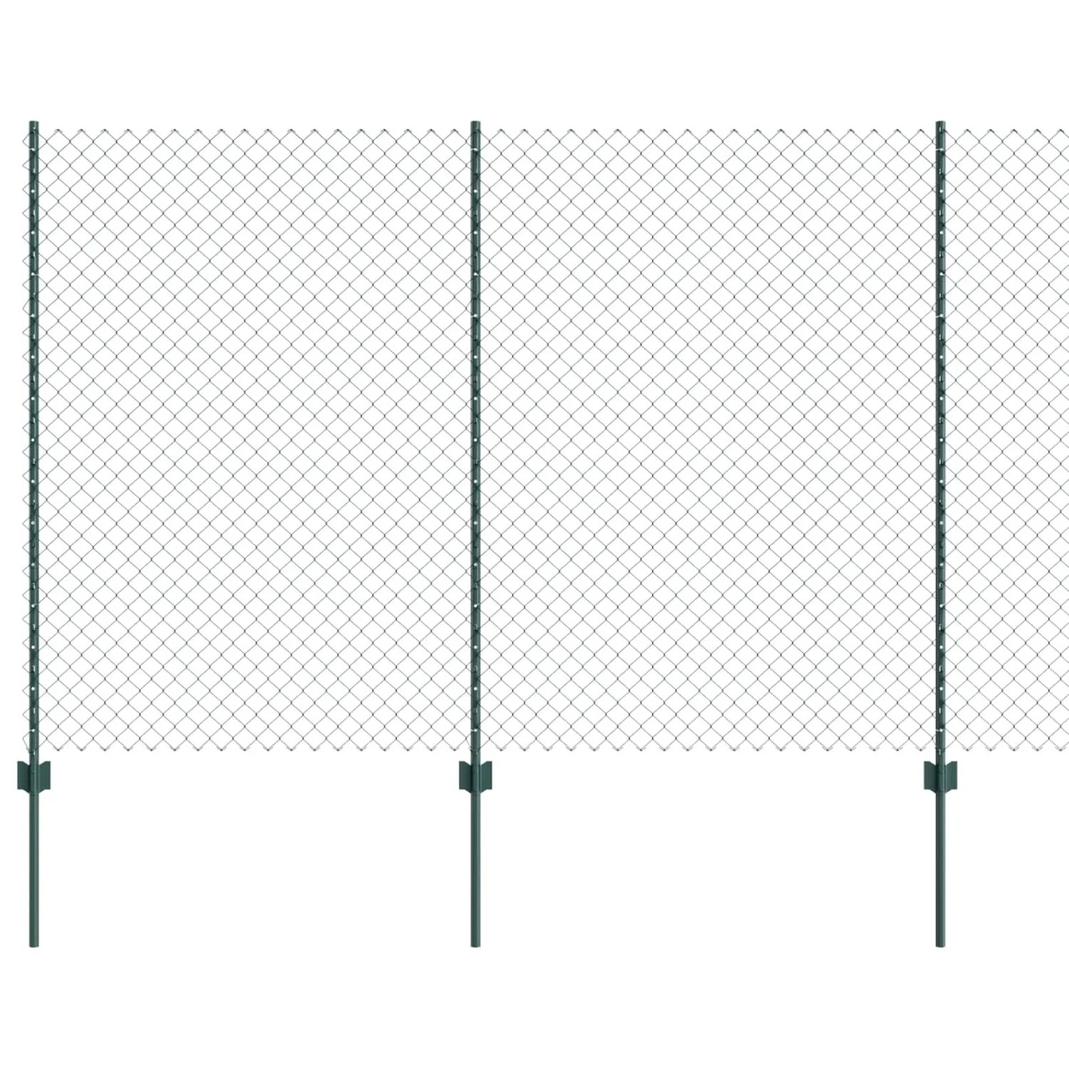 vidaXL Zaun mit Pfosten Grün 1,6 x 10 m Stahl und PVC 3336236 günstig online kaufen