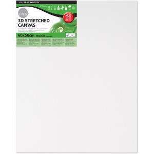 Daler-Rowney Simply 3D Keilrahmen, 40x50 cm, bespannt mit weißem Maltuch aus Baumwolle, geeignet für Maltechniken.