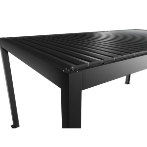 Biohort Pergola 5,5x3m in Dunkelgrau-Metallic: Moderne Terrassenüberdachung mit Lamellen.