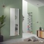 Weißer Ximax Raumheizkörper P1 Spiegel, 1800x670 mm, 990 Watt, vertikale Paneelprofile. Heizkörper mit Spiegel.
