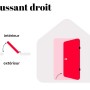 Diagramm: Haustür Naxara mit Türanschlag rechts, öffnet nach innen. Zeigt die Öffnungsrichtung.