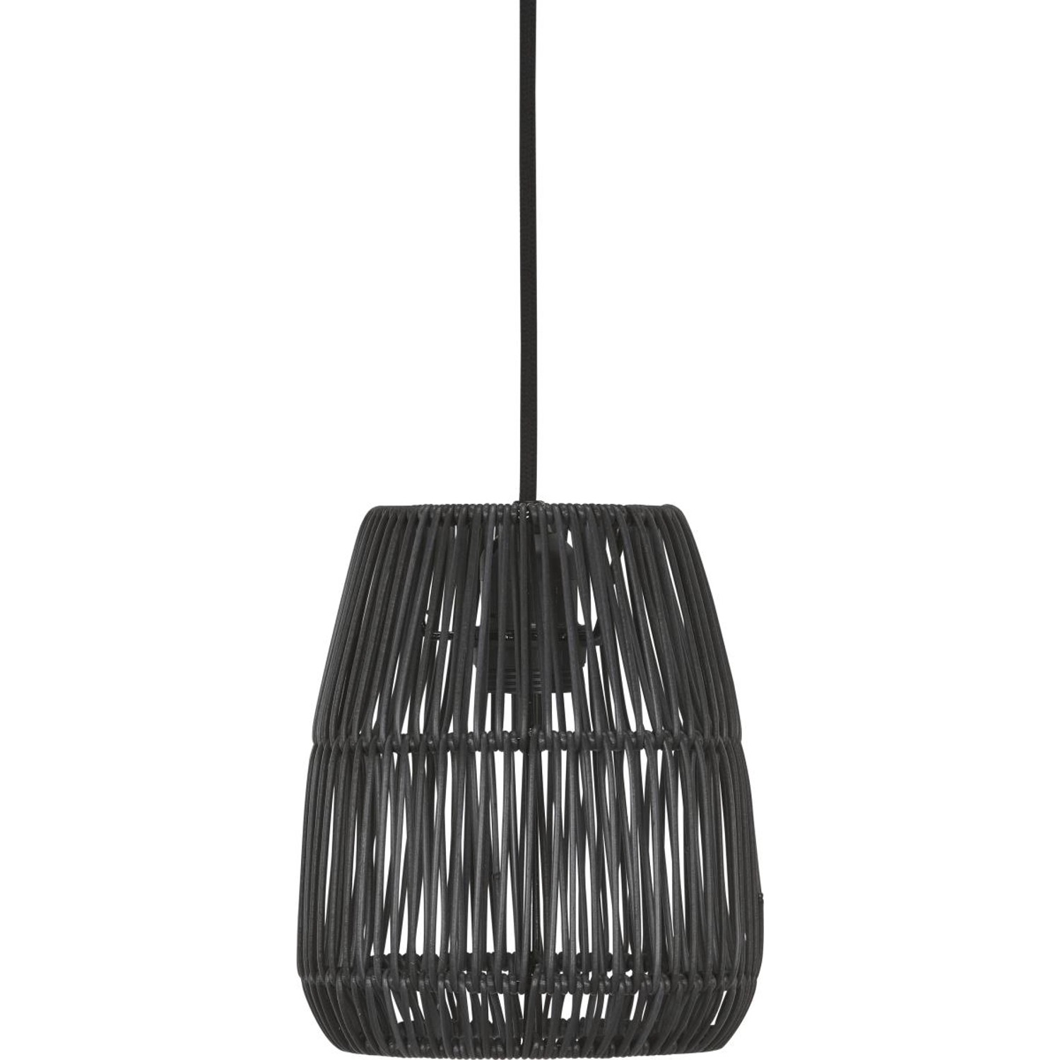 PR Home Saigon Outdoor Hängelampe Rattan Schwarz IP44 18cm E27 mit Stecker günstig online kaufen