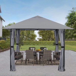 Sekey Pavillon 300x300 cm mit 4 Seitenteilen Wasserdicht Windfest Sonnenschutz