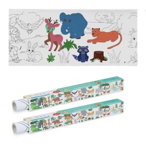 Relaxdays Ausmaltischdecke 2er Set Papier Weiß Selbstklebend Tiere 3 m