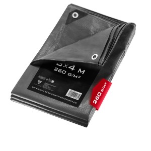 STAHLWERK Abdeckplane 3x4m, 260g/m², wasserdicht, mit Ösen. Schutzplane für Garten, Auto & mehr.