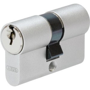 Abus Kurzzylinder TI11ST 21/21, Profilzylinder aus Metall in Silber mit Schlüsselaufnahme.