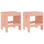 2er Set Gartenhocker aus Douglasie Massivholz, ideal für Terrasse & Balkon.