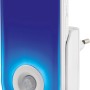 Weißes OBI LED-Nachtlicht mit Ladestation und blauem Nachtlicht.