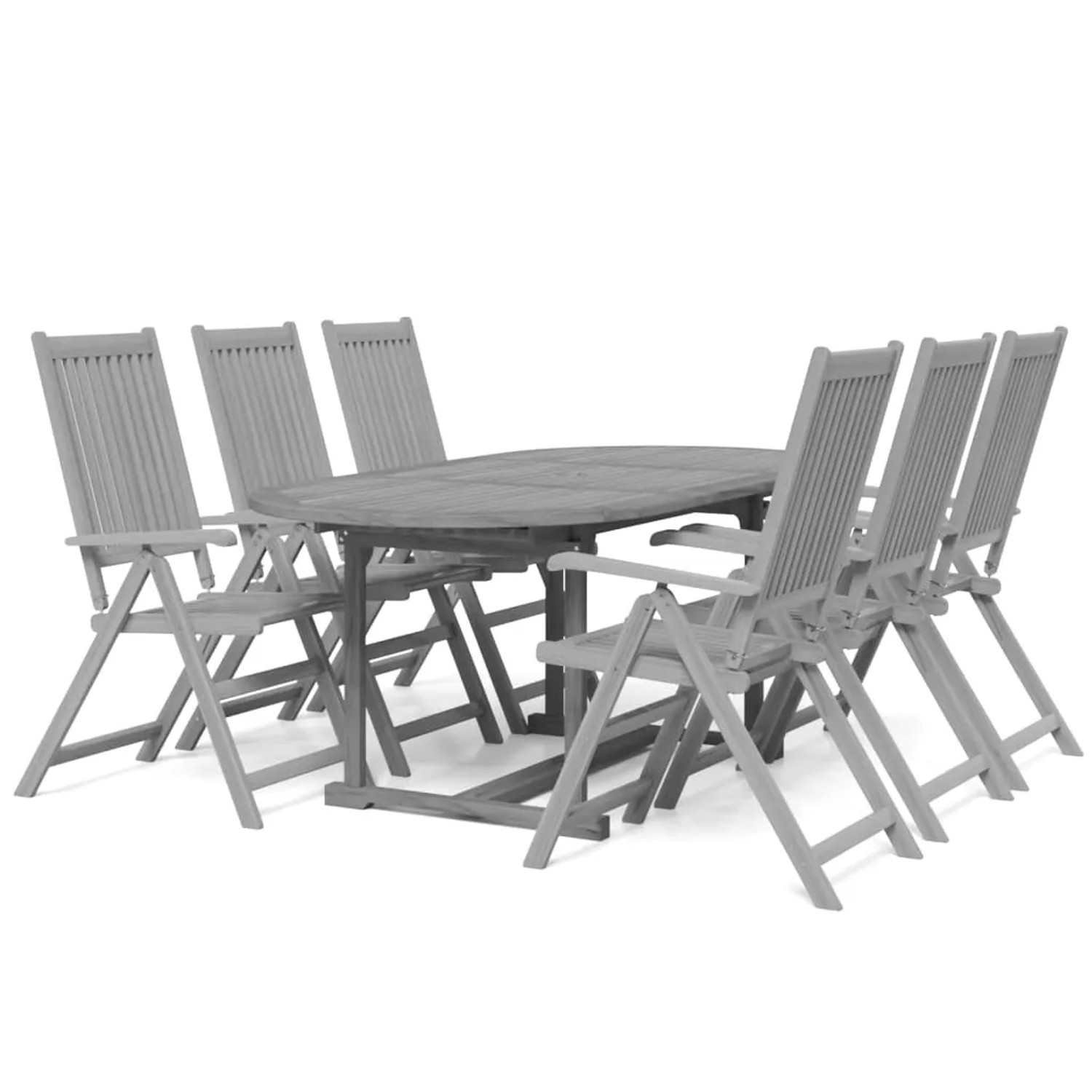 vidaXL 7-Tlg Garten-Essgruppe Massivholz Akazie 3079654