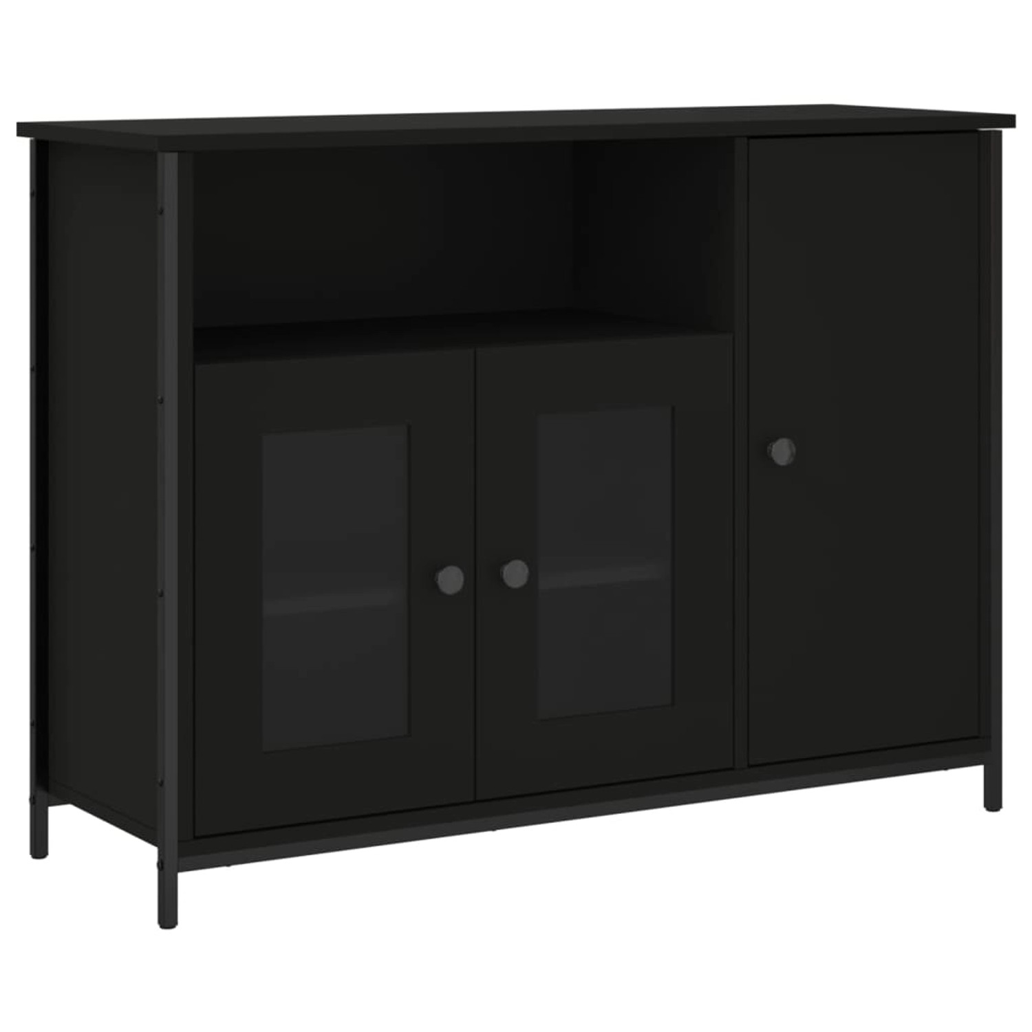 vidaXL Sideboard Schwarz 100x35x75 cm Holzwerkstoff 835509 günstig online kaufen