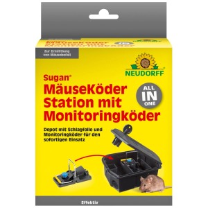 Neudorff Sugan Mäuseköder-Station mit Monitoringköder, Komplettset zur Mäusebekämpfung.