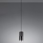 Moderne Trio Leuchten Pendelleuchte Robin, schwarz matt mit rauchfarbenem Glas.