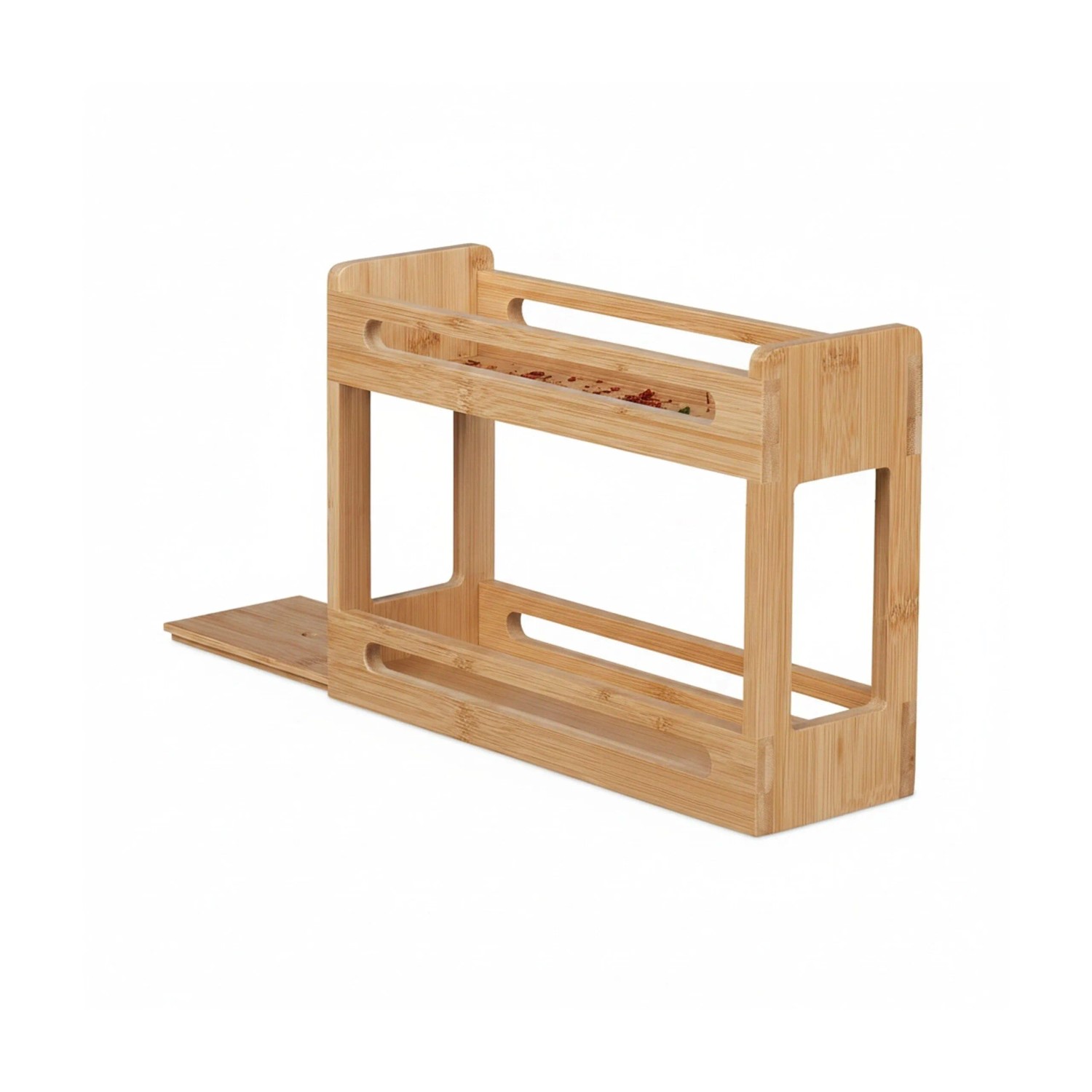 Relaxdays Gewürzregal Bambus Natur Ausziehbar 21,5 cm x 30,5 cm x 10,5 cm 0,8 kg